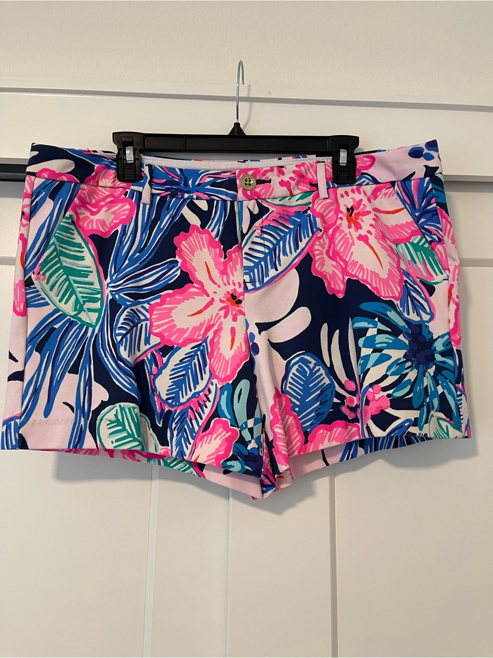 Lilly Pulitzer Floral Print Shorts - Pink, Navy & Teal